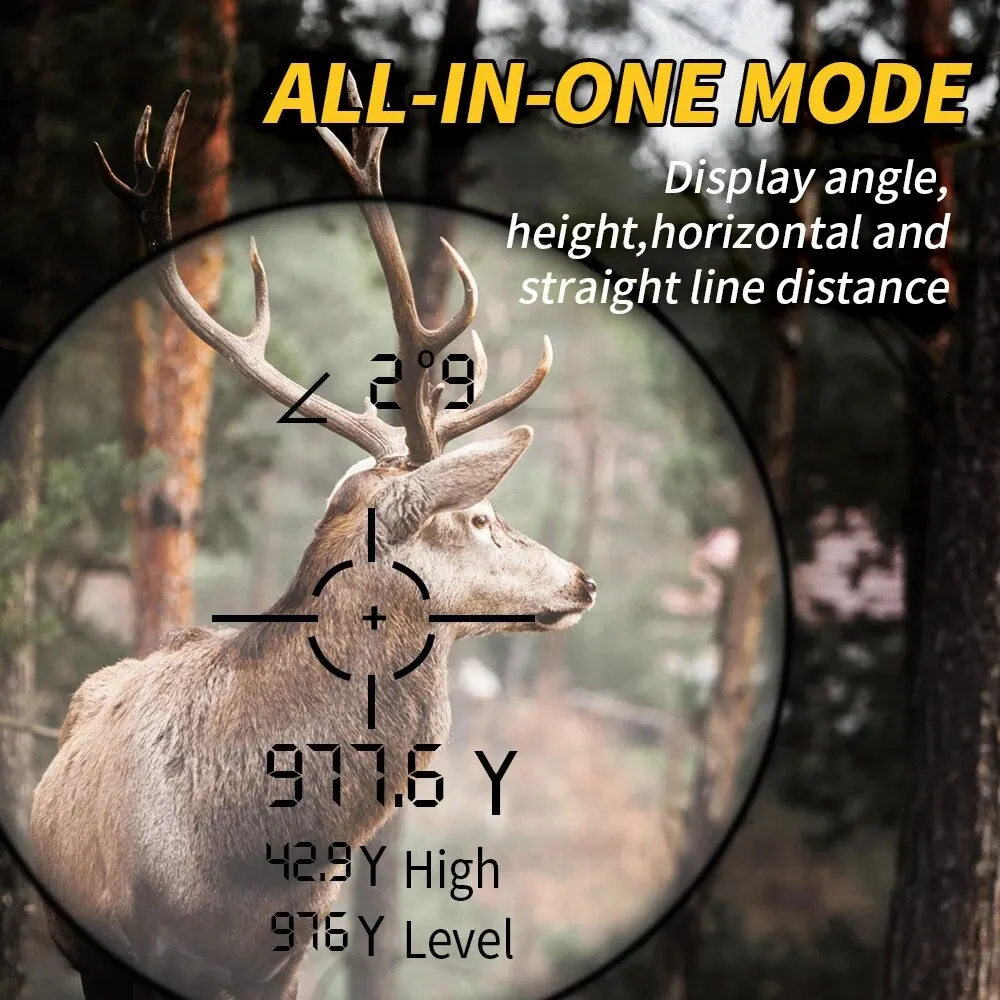 REVASRI Jagd-Laser-Entfernungsmesser 1000 Yards mit wiederaufladbarem Akku. Jagd-Entfernungsmesser mit Zielerfassungstechnologie E