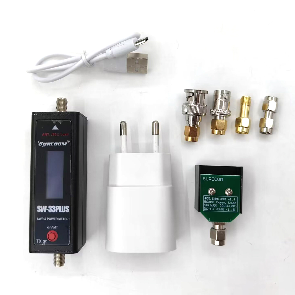 SURECOM SW-33Plus 100W Mini Power & SWR Meter VHF UHF 125-525MHz с адаптером для раций