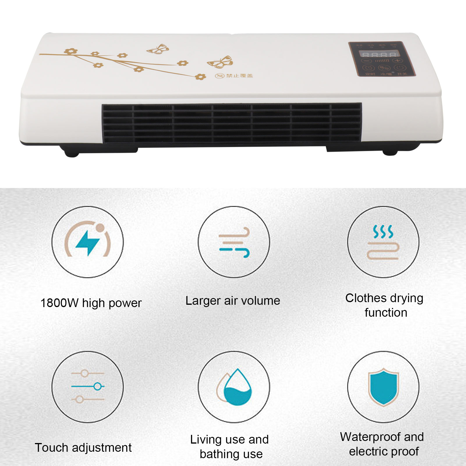 Ar condicionado de parede pequeno, resfriamento e aquecimento, ar condicionado pequeno montado na parede para sala de estar, quarto