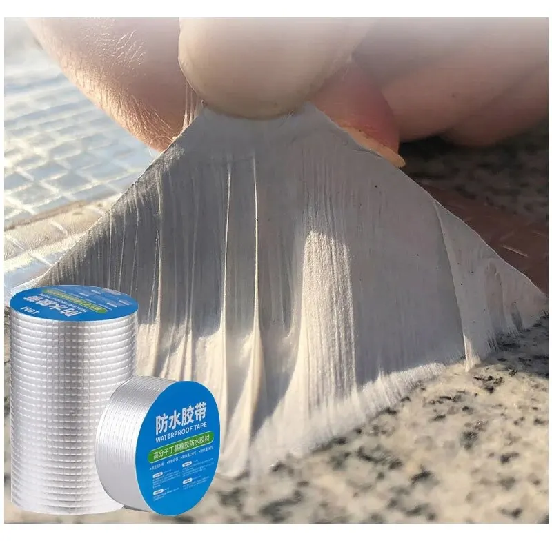 1 rollo de cinta de butilo autoadhesiva, impermeable, papel de aluminio, taponamiento de fugas, Color, acero, fugas de techo, Material Repahandwir, trabajo hecho a mano