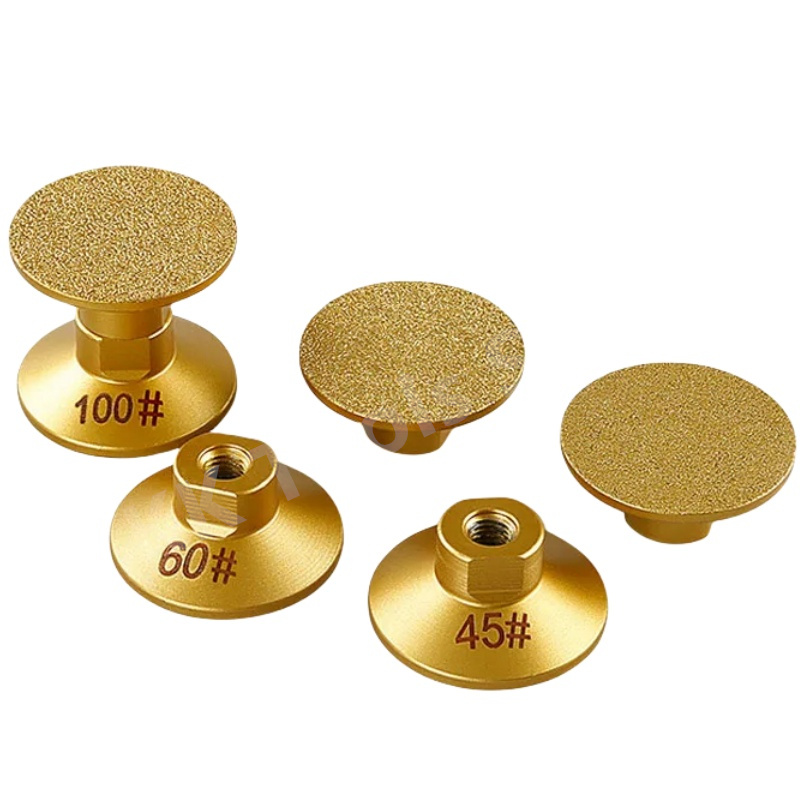 45/60/100# Brazed Flat Grinding Head Abrasive Polishing Stone Marble Quartz Granite Cobblestone Grind Sharp Efficient