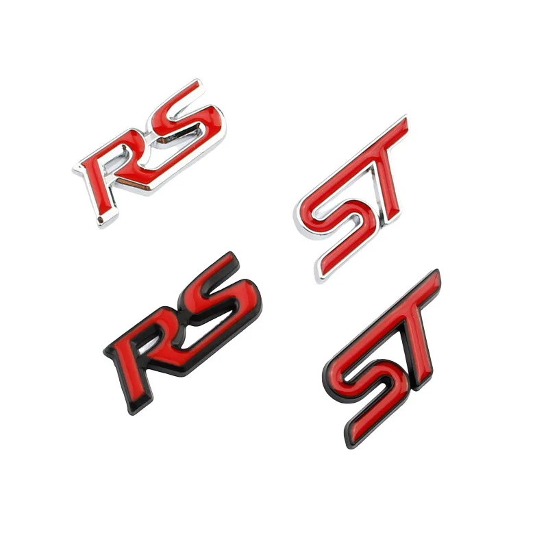 3D Metall RS Logo ST Abzeichen Aufkleber Auto Lenkrad Emblem MK2 MK3 MK5 MK4 ST Aufkleber Zubehör