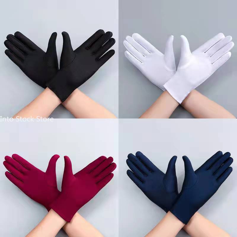 Otoño Verano guantes finos de seda de hielo primavera ciclismo conducción negro blanco guantes entrenamiento protección solar Handschuhe
