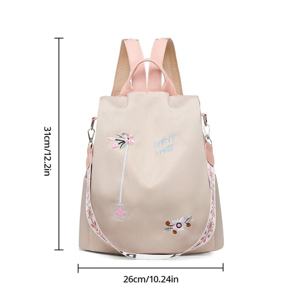À prova dwaterproof água oxford mochila feminina moda anti-roubo saco de escola bordado designer feminino grande capacidade bolsa de ombro de viagem