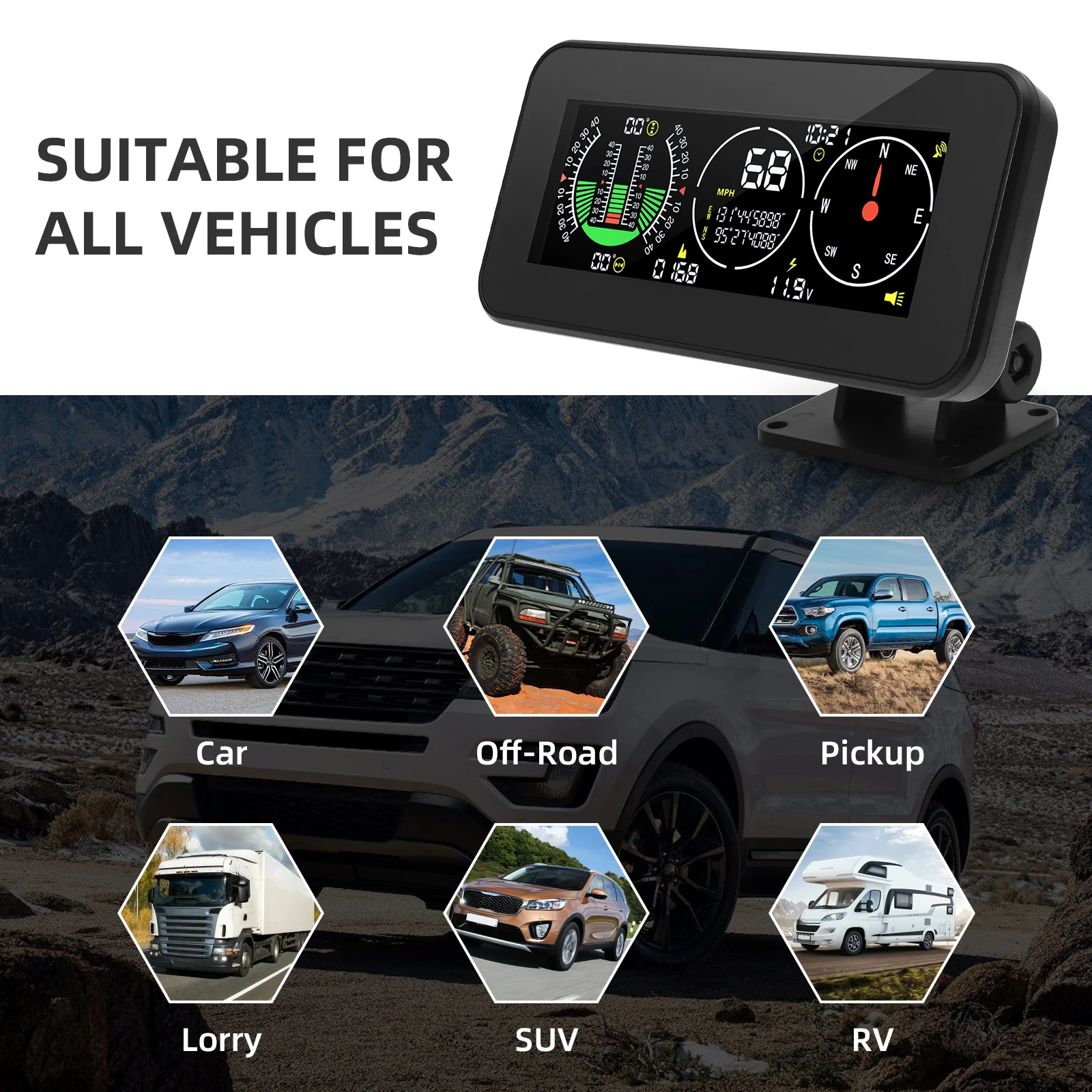 M60 M50 4x4 Off Road GPS Smart Neigungsmesser Auto Digital Display Tilt Pitch Winkel inclinometro Auto HUD intelligente Neigung Meter