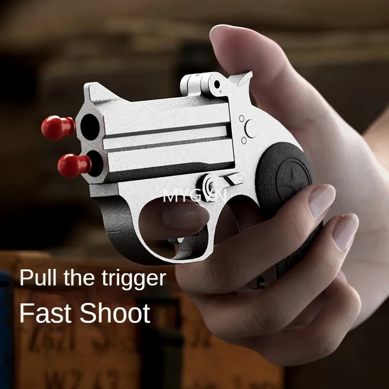 Lanciatore Deringer portatile per bambini Mini manuale Soft Bullet Shell Ejection Toy Gun Boy Small Pistol Pocket Model