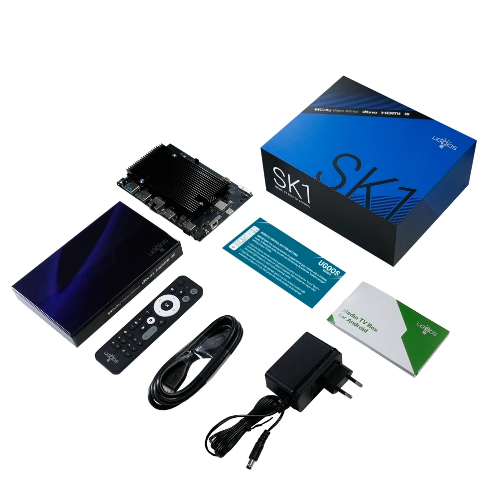 2024 NEW Ugoos Sk1 TV Box Amlogic s928xk Android 11.0 Set Top TV Box 128GB 8GB Wifi 6 BT5.2 1000M Dolby Widevine L1 DTS Support