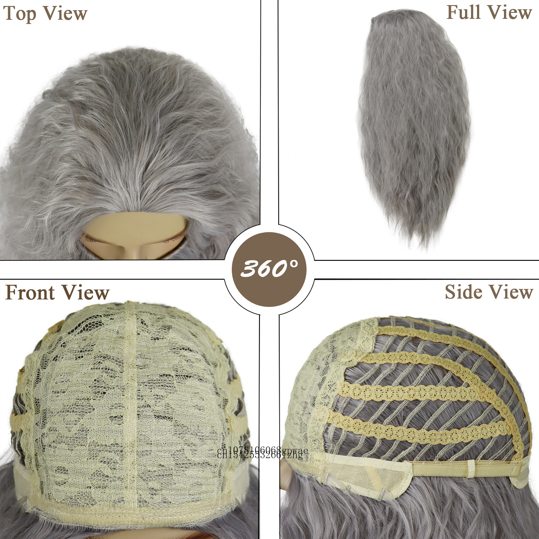 Dumbledore คอสเพลย์วิกผมสังเคราะห์ผมฮาโลวีนโรงเรียน Gandalf Wizard เครื่องแต่งกายวิกผม Man Albus Long Wave สีเทาเคราวิกผมสําหรับชาย