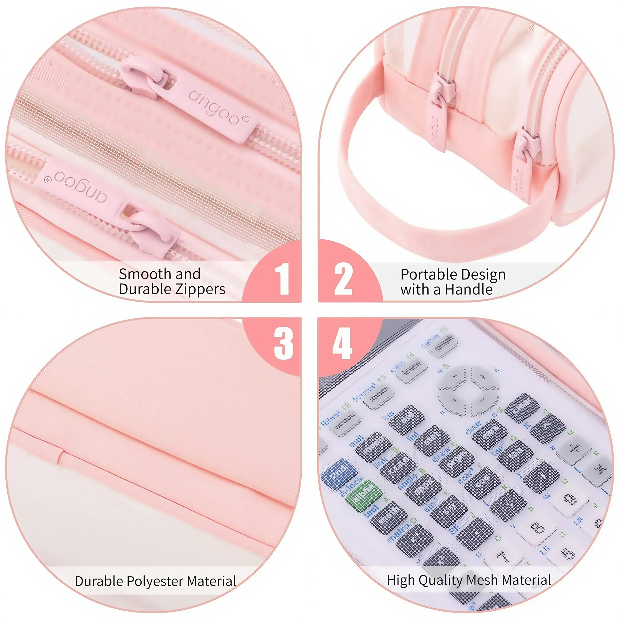 Bleistiftbeutel, doppellagig, transparent, Stiftetui, Kawaii, für Schule, Schreibtisch, Organizer, Federmäppchen, niedliches koreanisches Briefpapier