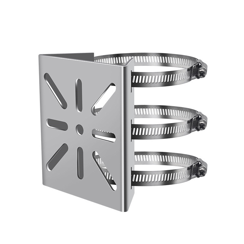 Soporte de monitoreo de poste para exteriores, placa adaptadora univesial, aro largo de 100/200mm con Panel de montaje de cámara de acero inoxidable, 1 Juego