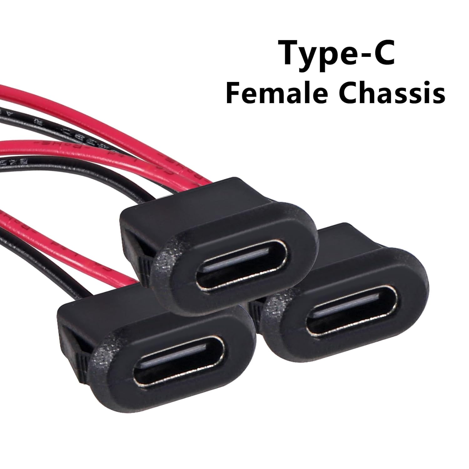 10pcs Type-C Female Chassis Connector USB C Female Chassis 2P Direct Crimp Jack Female Charging Port Waterproof Extension Power