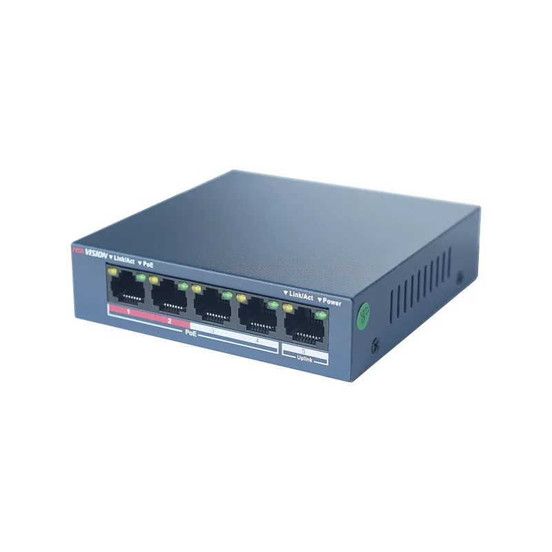 HIKVISION 4CH PoE-Switch, DS-3E0105P-E/M Unmanaged PoE LAN-Switch, PoE LAN-Netzwerk-Switch