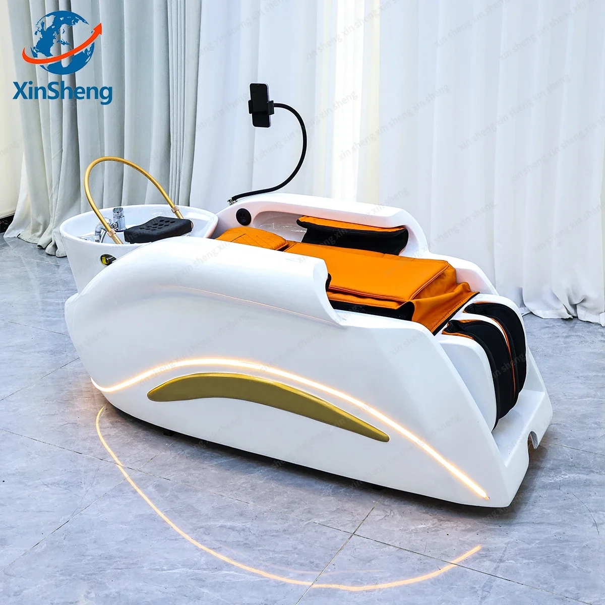 Xinsheng salão de beleza shampoo cama cabeça spa fumigação máquina mesa massagem elétrica para lazer loja saúde móveis comerciais