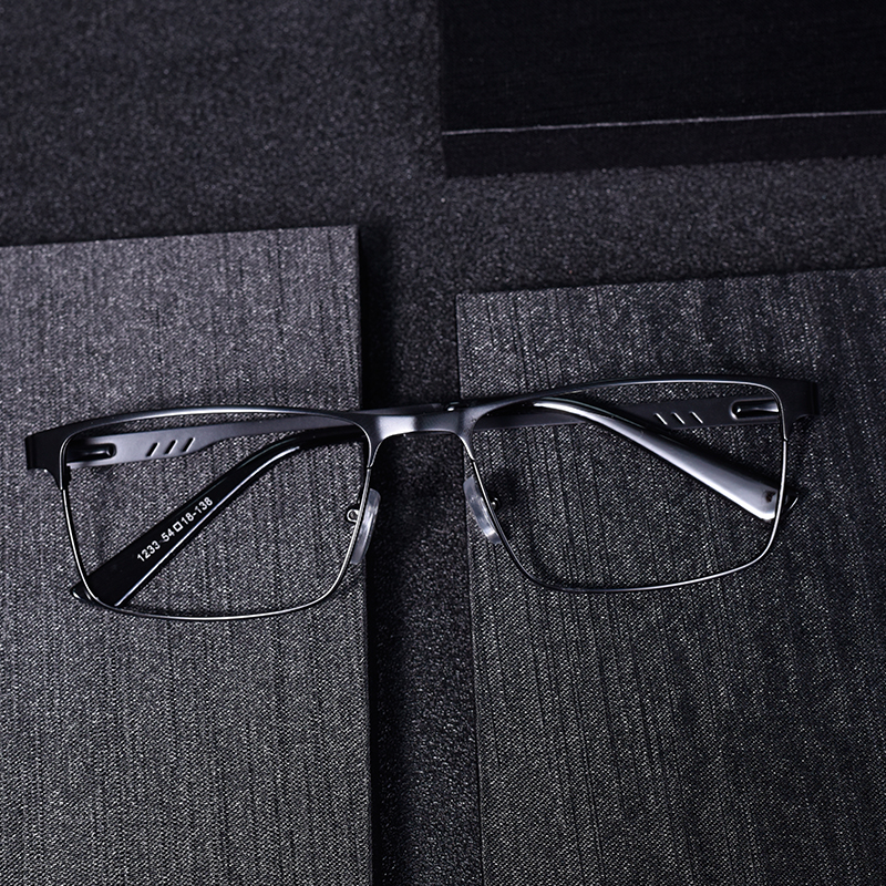 Mens Metal Reading Glasses Frame High Quality Square Presbyopic Spectacles Eyeglasses With Blue Light Lens+75+125+175+225+275