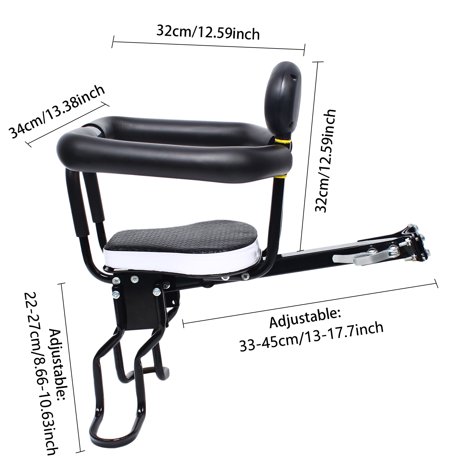 Siège de vélo avant pour enfants, siège de vélo de route VTT pour enfants, dégager de bébé, main courante, chaise de sécurité pour enfants