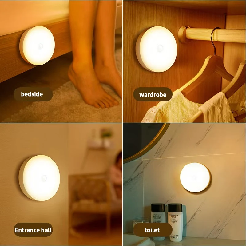 "Luce nocturna con carga USB de ahorro de energía con sensor automático para el hogar, el baño, el pasillo"
