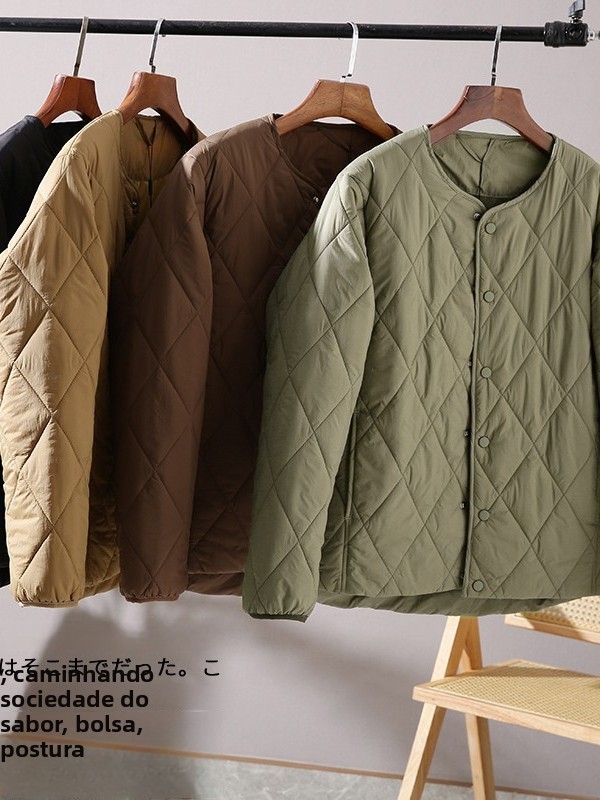 Jaqueta Masculina de Aodão Sem Gola Estilo Americano Vintage Sem Etiqueta com Bolsos Cargo Ajuste Padrão Tendência Jovem Ou...