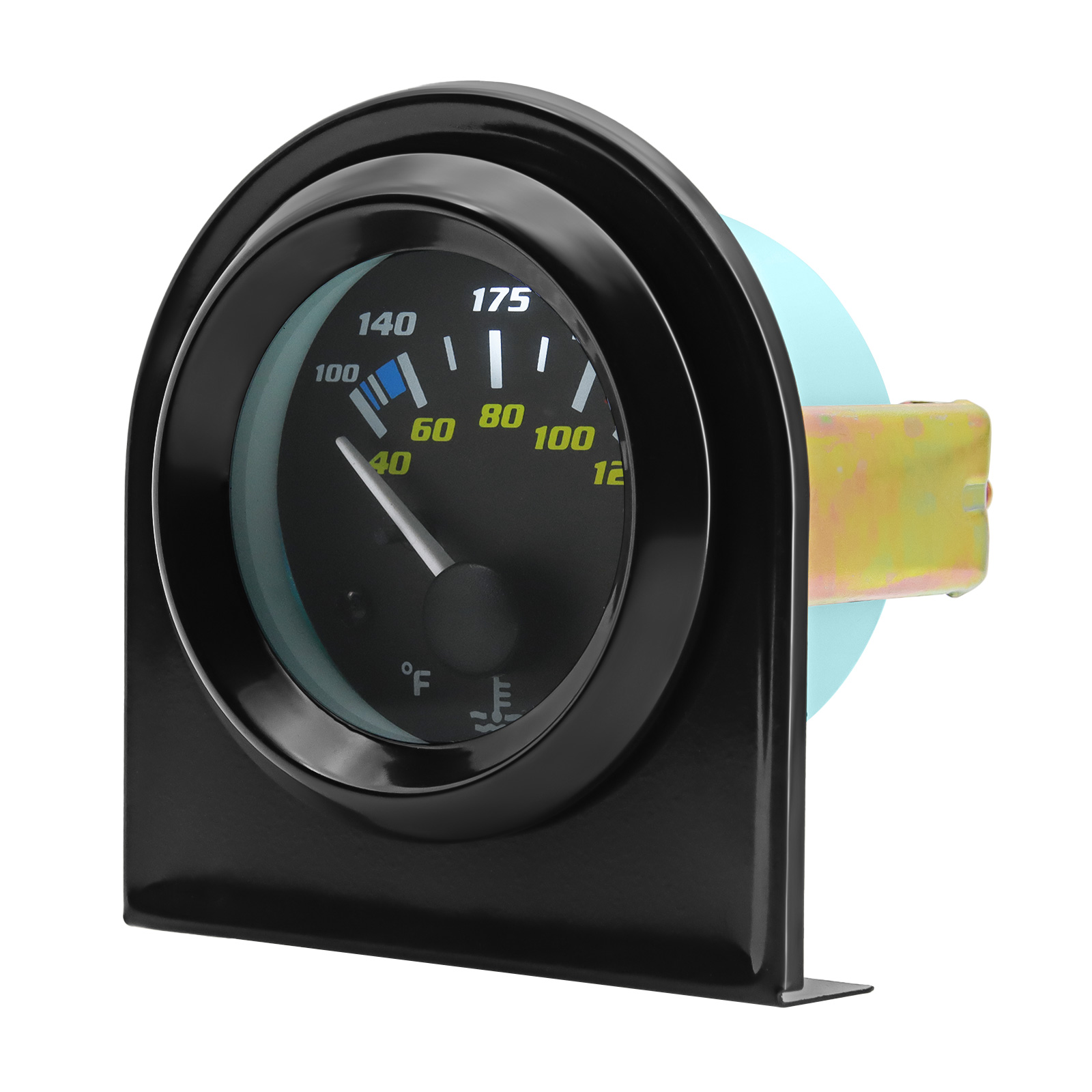 Medidor de pressão de óleo para carro, 12v, 52mm, temperatura da água, medidor de nível de combustível, voltímetro com concha preta para carro a gasolina 12v