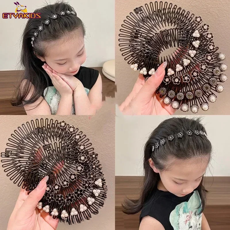 Nuevo organizador de cabello redondo coreano para niñas y mujeres, peineta para el cabello, horquillas para niños, tocados Updo, accesorios para el cabello para niñas y mujeres