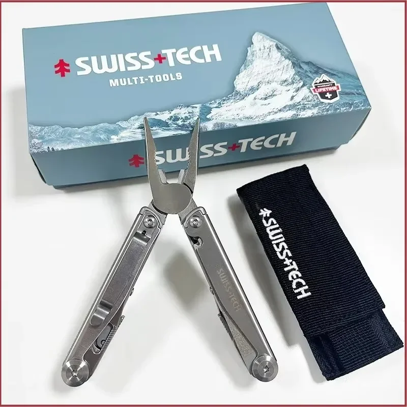 SWISS TECH 18 в 1, многофункциональные плоскогубцы, складной многофункциональный комбинированный инструмент, карманный нож, портативное уличное оборудование EDC