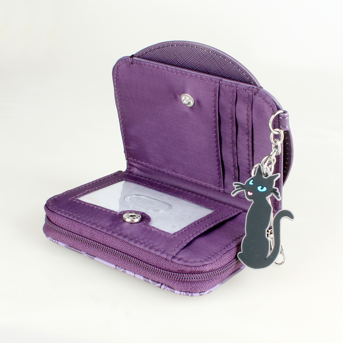 Cartera de mujer de dibujos animados de anime, tarjetero de chica linda y moderna, monedero con llavero