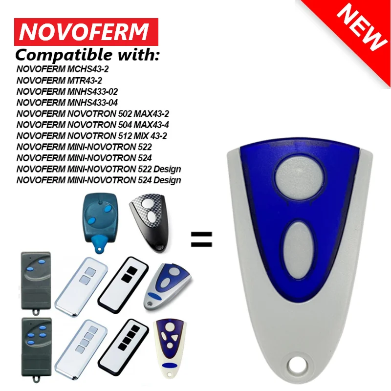 NEW NOVOFERM NOVOTRON 502 MAX43-2 504 MAX43-4 433.92mhz Garage Remote Control NOVOFERM MNHS433-02 MNHS433-04 MINI-NOVOTRON 522