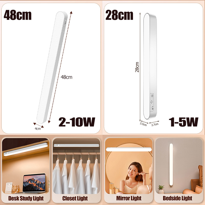 Eye-care Table Lamp LED Light Bar 48/28cm Rechargeable Wirless Desk Reading Lamp USB Night Light For Bedside Kitchen Cabinet