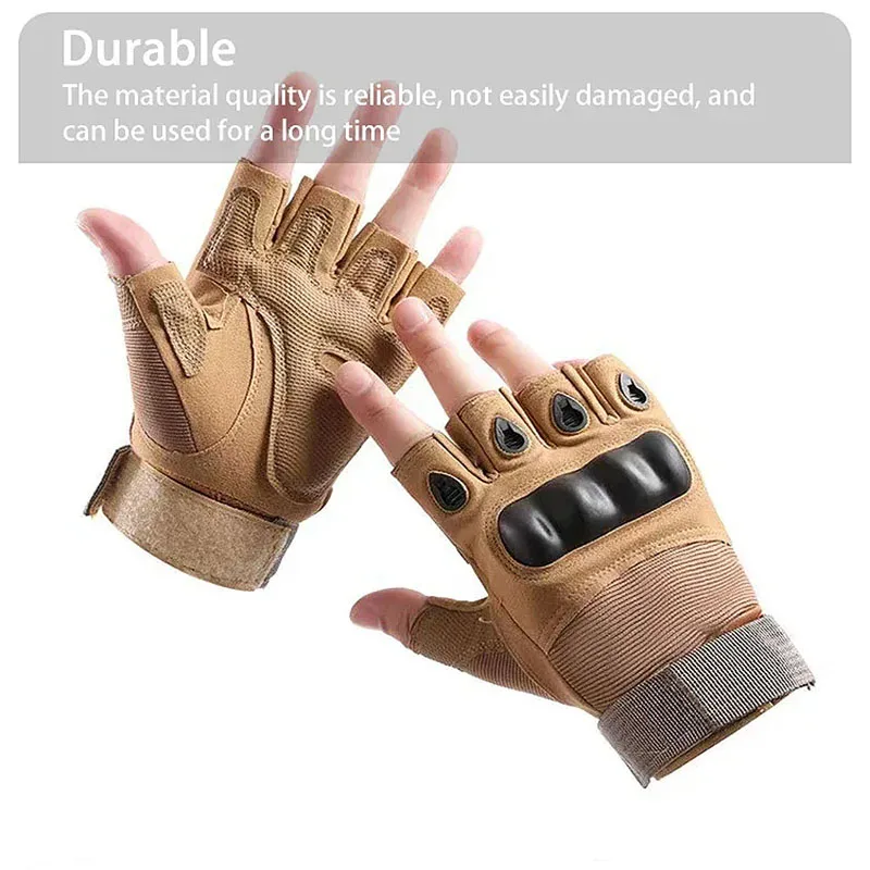 Taktische Halbfinger-Handschuhe für Herren, Armee, Militär, Kampf, Jagd, Schießen, Luftgewehr, Paintball, Polizei, Pflicht, kein Finger