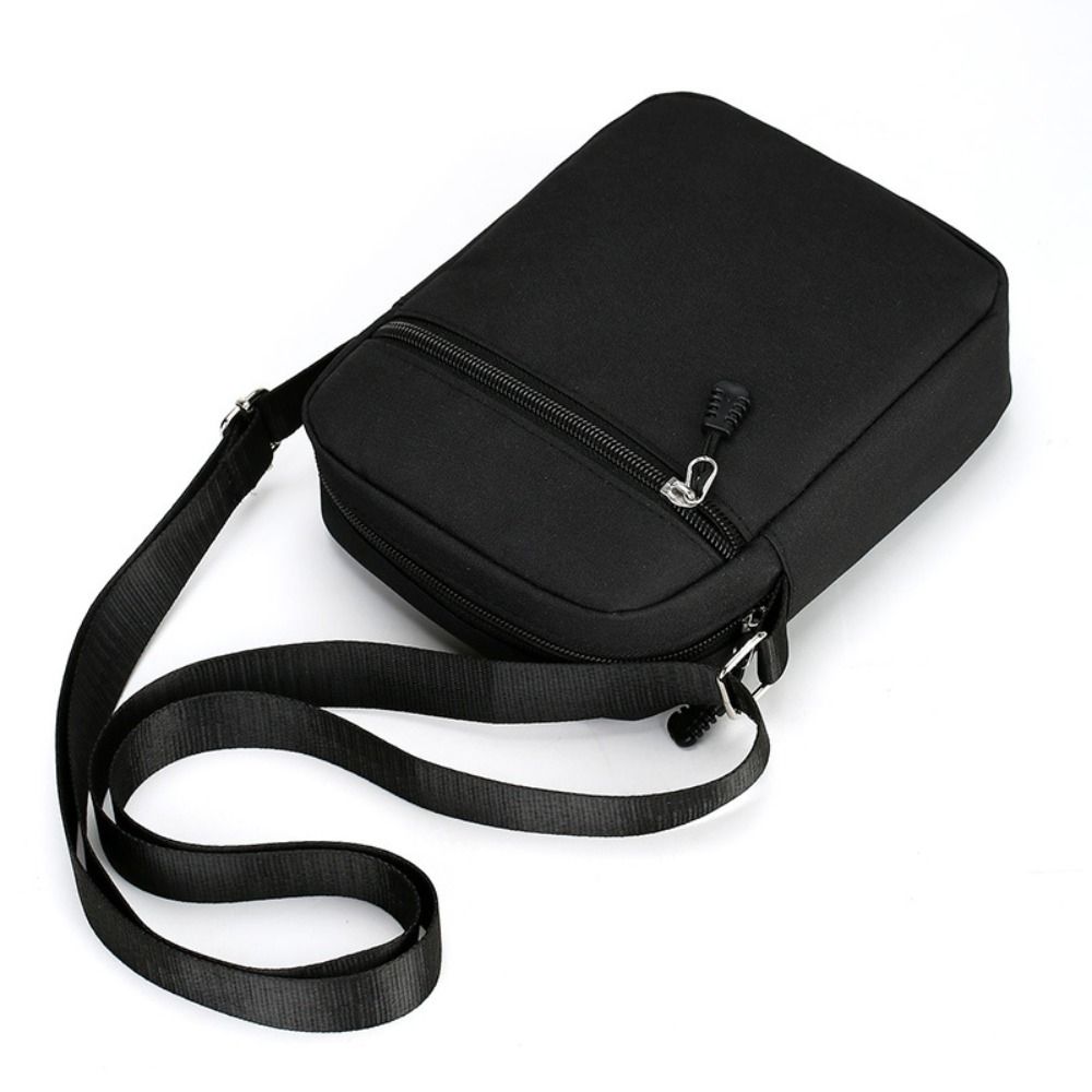Bolsa de ombro crossbody Oxford para homens, preta, mini, celular, moda