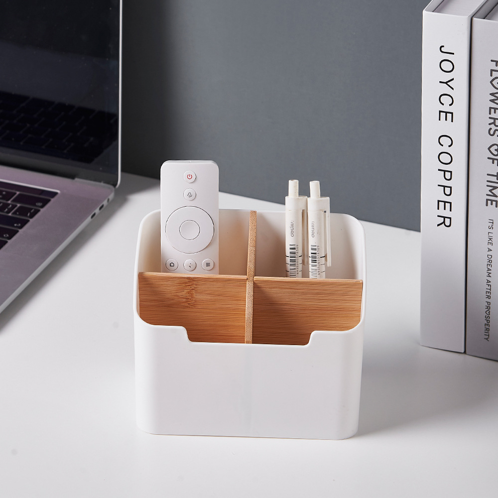 Clearance_1PC Remote Control Holder Office Desktop Storage Box Desk Storage Organizer for Pencil Pen Cosmetic Skin Care Stuff_Co