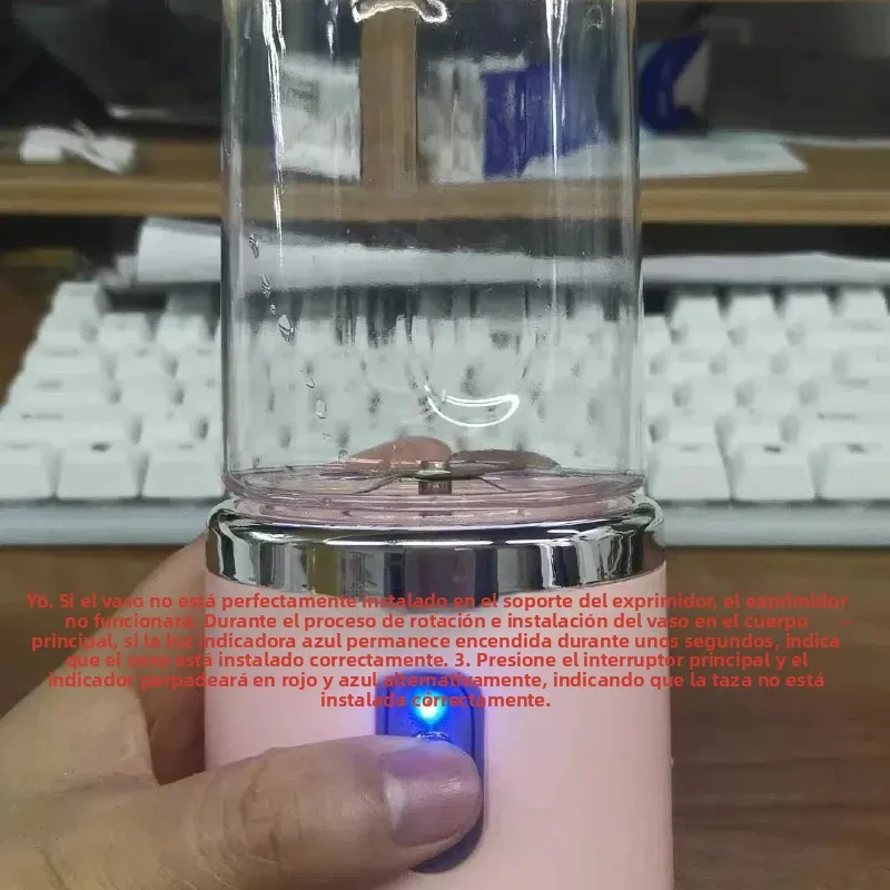 Botella de licuadora portátil, licuadora de jugo multifunción eléctrica de 6 hojas, licuadora de batidos de jugo fresco, trituradora de hielo, procesador de alimentos