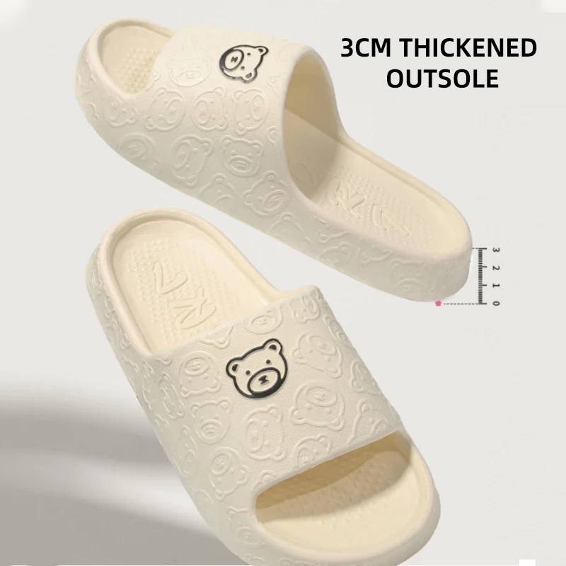 Chinelos de EVA para uso doméstico de verão para mulheres com design fofo de desenho animado sapatos confortáveis para ambientes internos