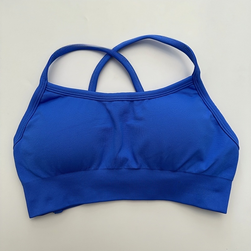 Sujetador deportivo dinámico con espalda descubierta para mujer, sujetador de encaje perfecto, Top acolchado para Yoga, Top corto elástico de soporte medio para gimnasio