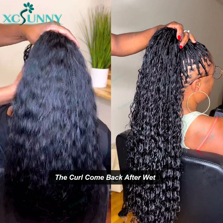 Cabelo humano em massa para trançar, molhado e ondulado, extensões de cabelo encaracolado Bundles, tranças Boho, Double Drawn