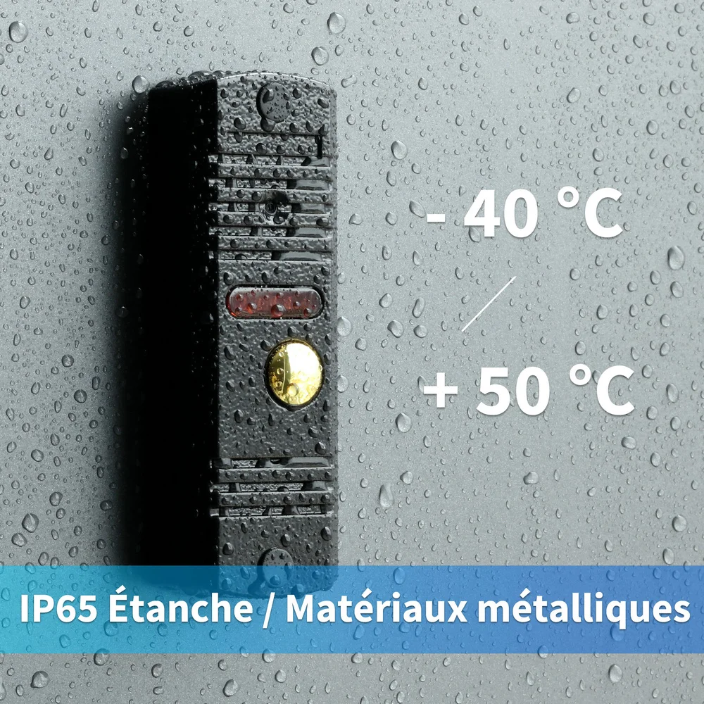 Karmen-Sonnette vidéo pour la maison, moniteur d'interphone filaire 7 pouces, x1, étanche, porte téléphone, caméra x1, prise en charge du système de déverrouillage