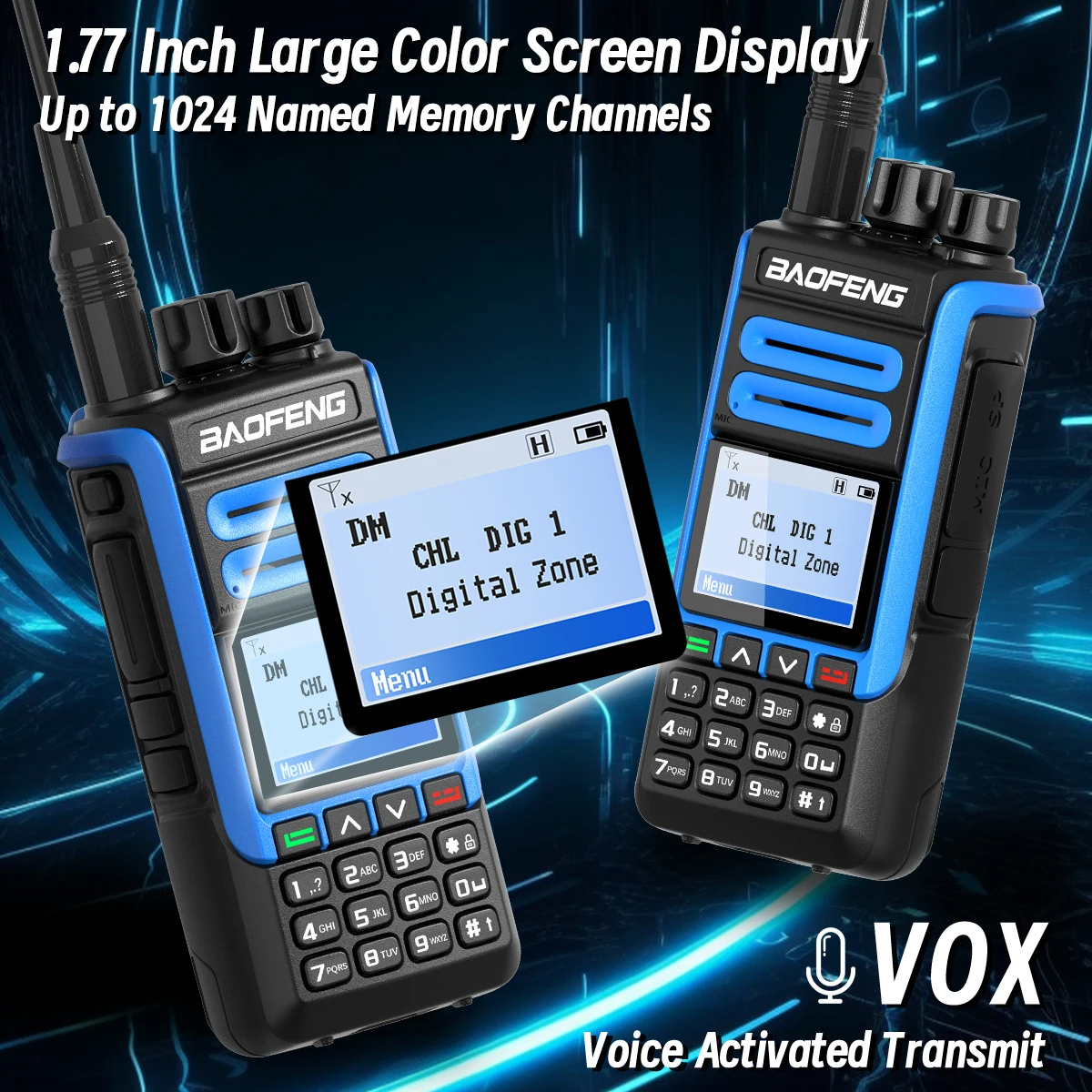 BAOFENG DR-1802U DMR Digital Walkie Talkie Dual Mode Analog Dual Time Slot Tier 1+2 Amateurfunk Zweiwegradio