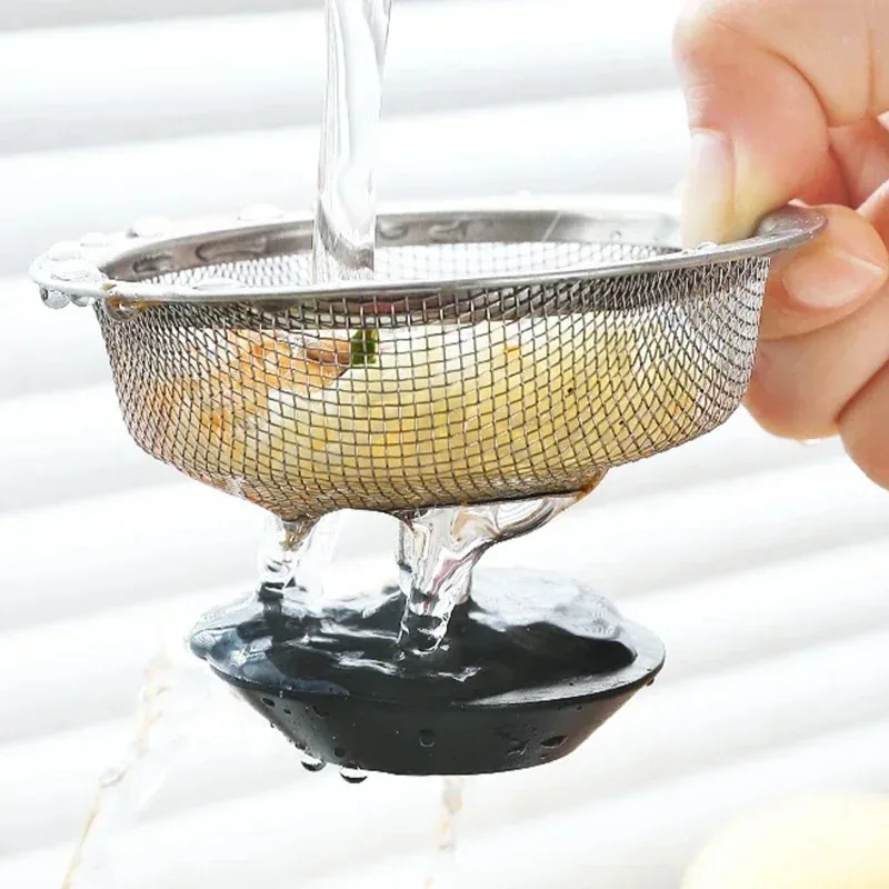 อ่างล้างจานสแตนเลสกรองท่อระบายน้ําตาข่าย Strainers ห้องน้ําอ่างล้างจานท่อระบายน้ําชั้นผมเสียกรองตะกร้าระบายน้ํากรองรู
