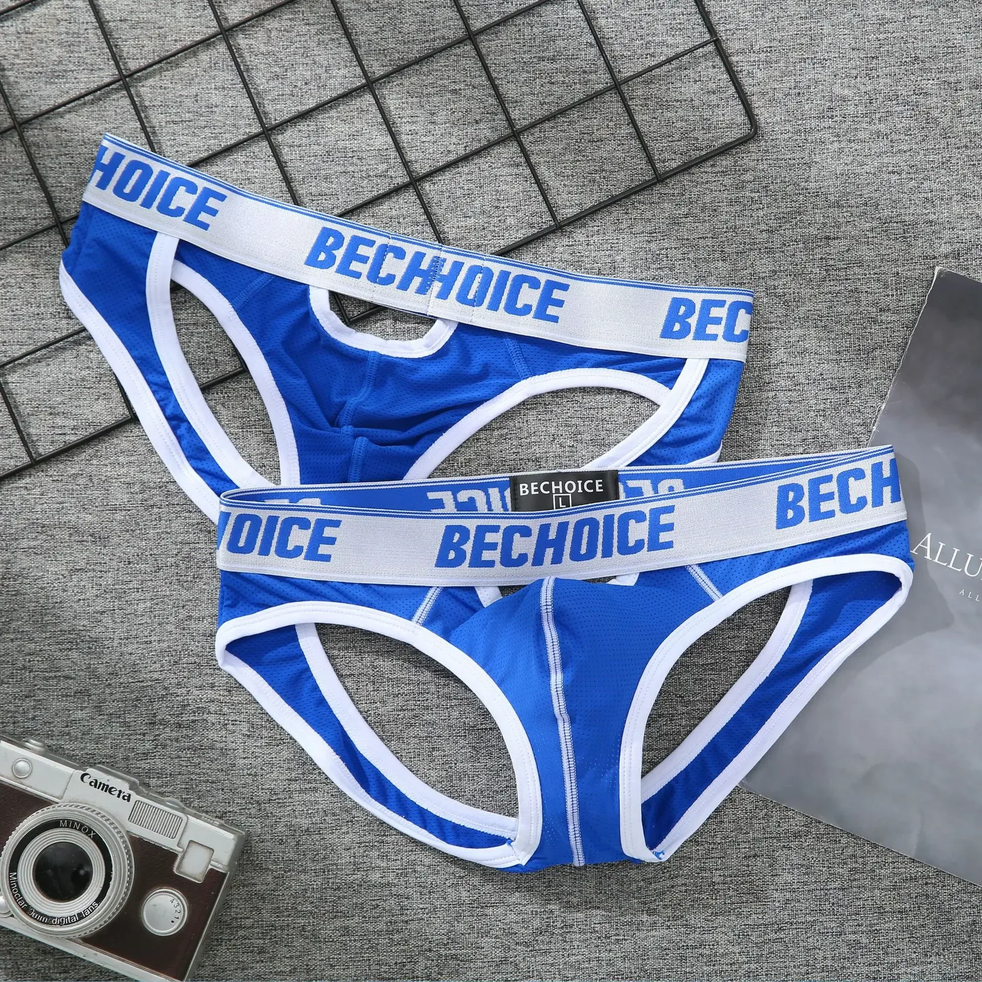 メンズバック中空ローウエストセクシー下着ユースダブルTパンツ