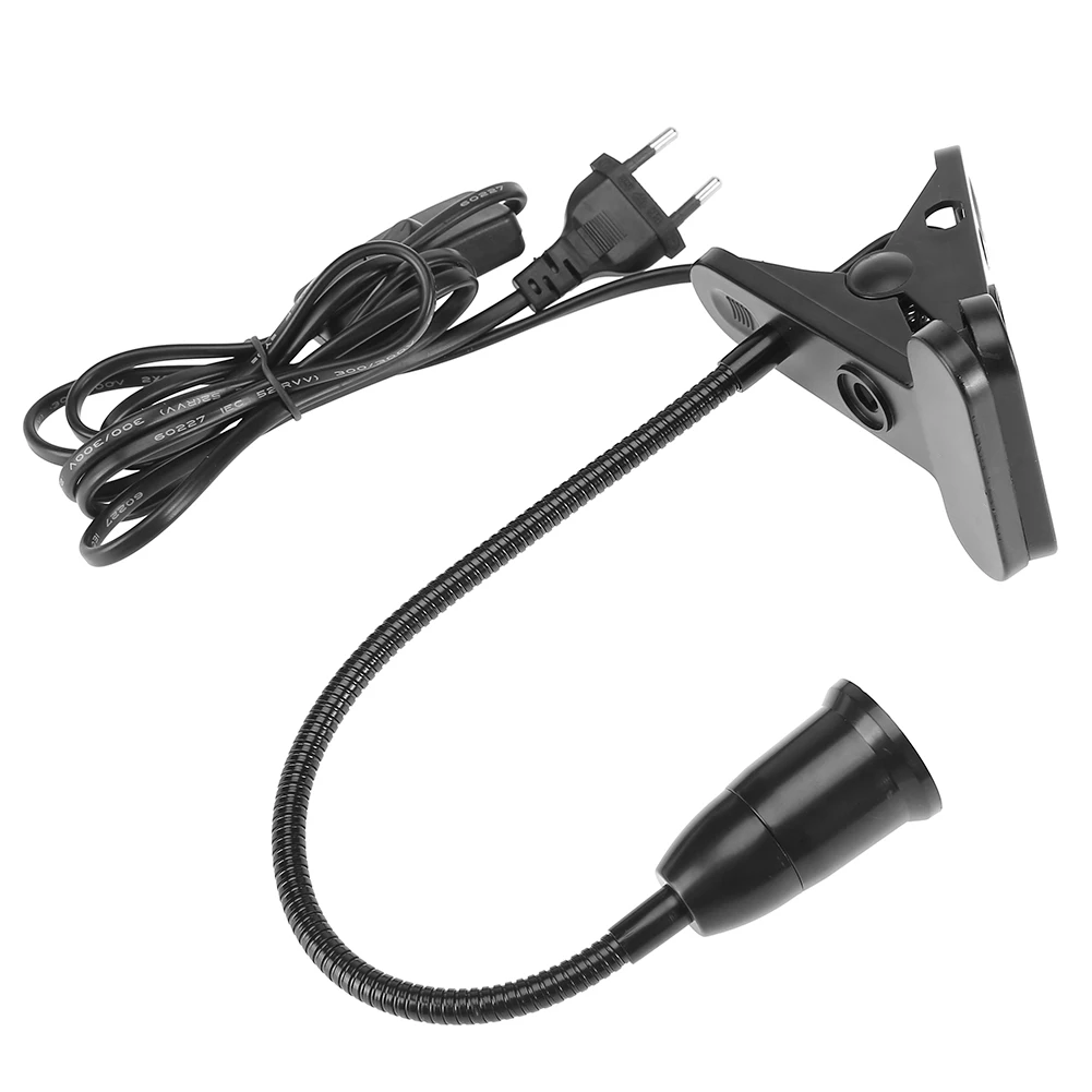 Base de lámpara con abrazadera E27 de 1,7 m, enchufe europeo, soporte de enchufe LED colgante con cable de interruptor, accesorio de iluminación interior