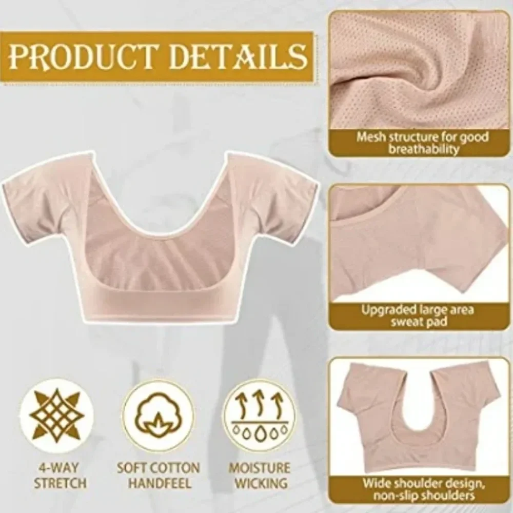 Onderarm Zweet Absorptie Pad Vest Mesh Sneldrogend T-shirt Vorm Ademend Transpiratie Absorberend Anti-Zweet Vlek Melk Zijde