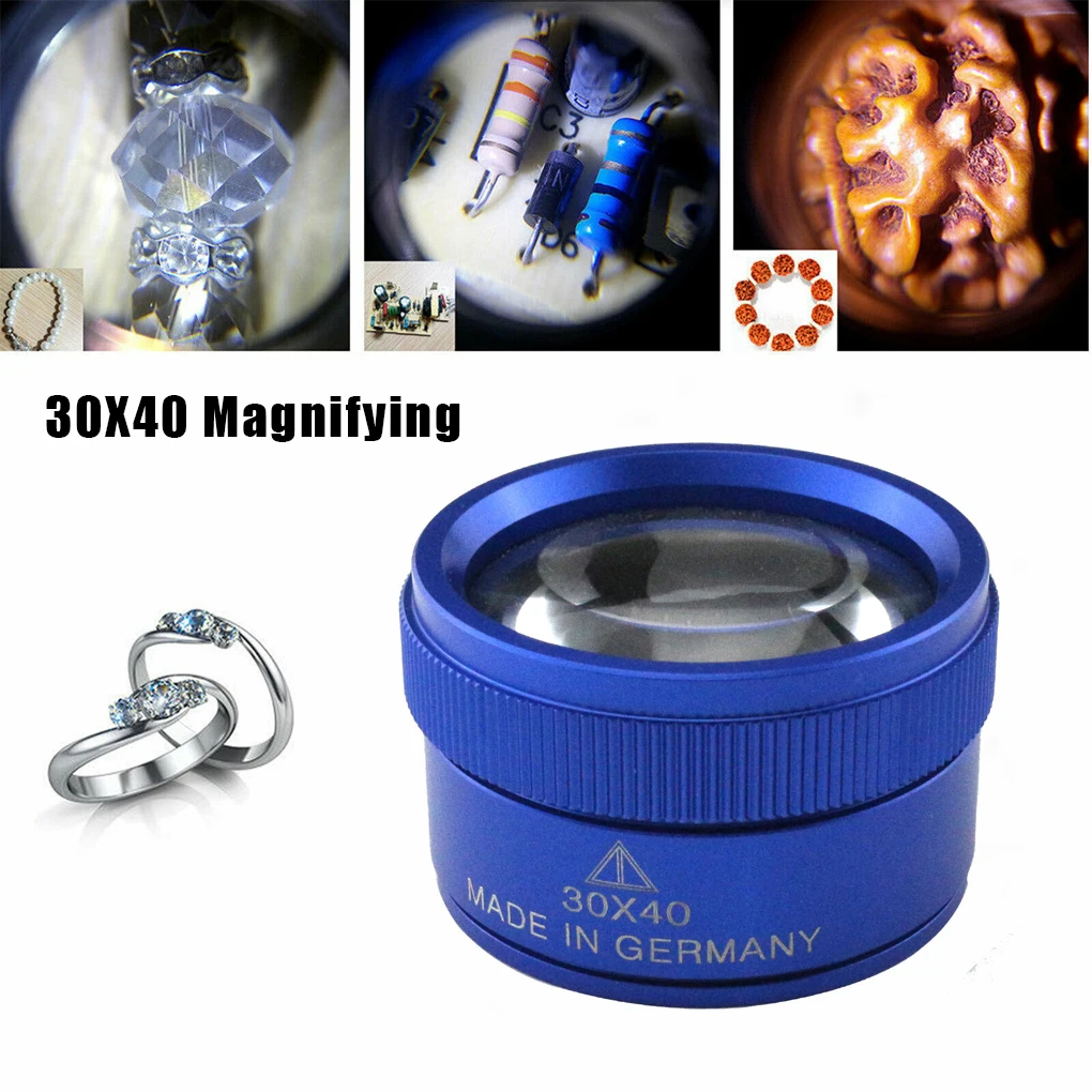 Lupa de 40X30 para joyería, lupa de cristal para ojos, lupa de bolsillo para reparación de joyeros, lupa de cristal para joyería, bolsillo con bucle