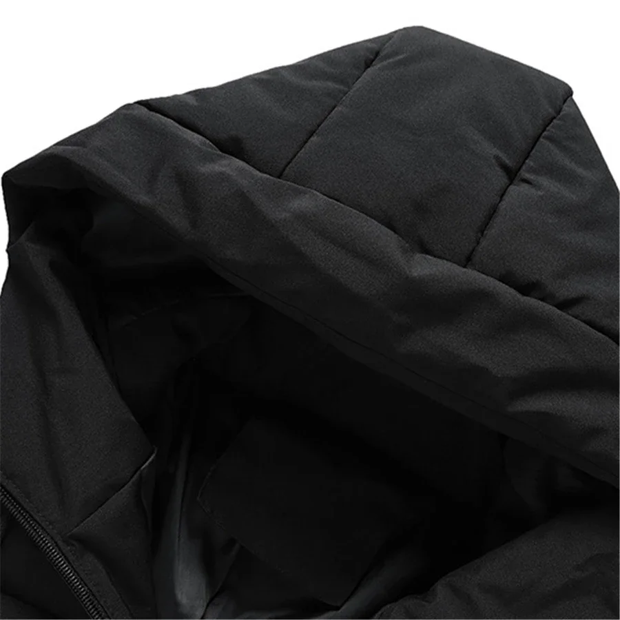 Inverno jaqueta masculina outono quente moda engrossado algodão acolchoado jaquetas com capuz casacos casuais masculino à prova de vento plus size sólido outwear