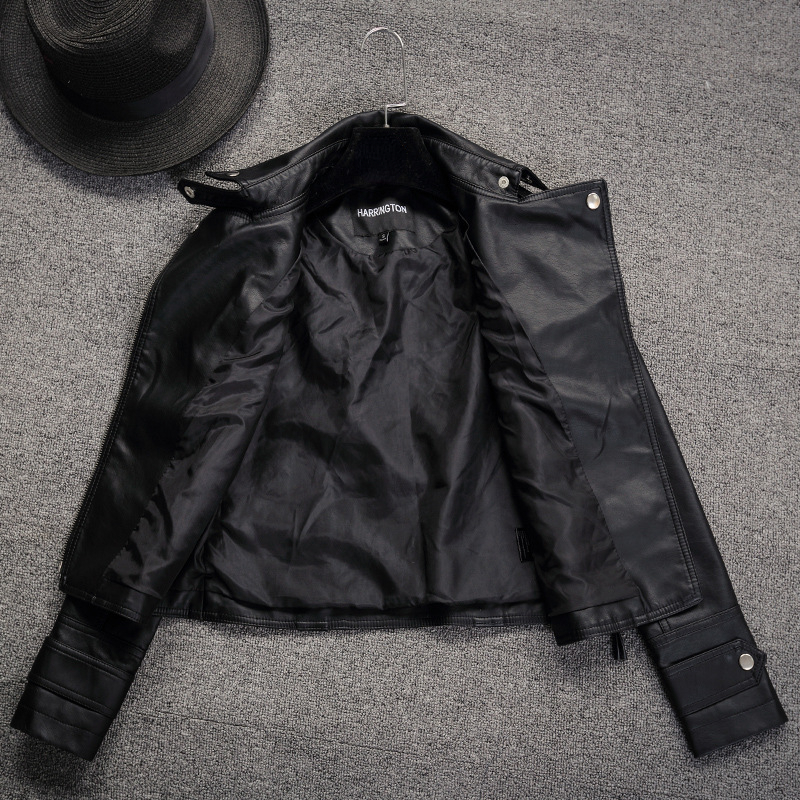 Chaqueta corta de PU negra para mujer, estilo gótico Punk, chaqueta de cuero para motocicleta, abrigo informal salvaje, abrigos góticos de invierno
