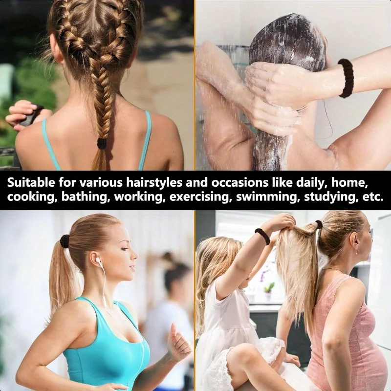 새로운 50 개/대 여자 여자 캔디 색상 나일론 기본 Scrunchie 헤어 타이 포니 테일 잡아 헤어 고무 밴드 패션 헤어 액세서리
