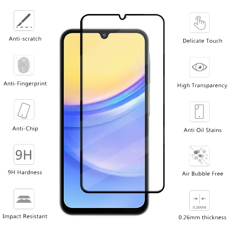 4 Uds cubierta completa de vidrio para Samsung A16 vidrio Samsung Galaxy A16 vidrio templado HD 9H cubierta para Protector de pantalla Samsung A16 A 16
