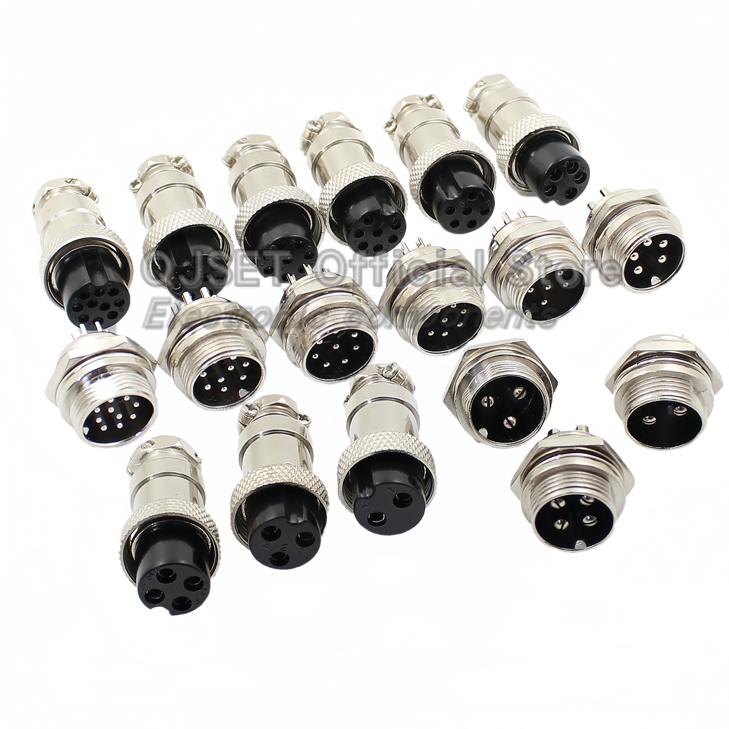2pcs Aviation plug male and female connectors GX12 GX16 2-core/3/4/5/6/7/8/9/10 pin cable Aviation socket connectors M12mm M16mm