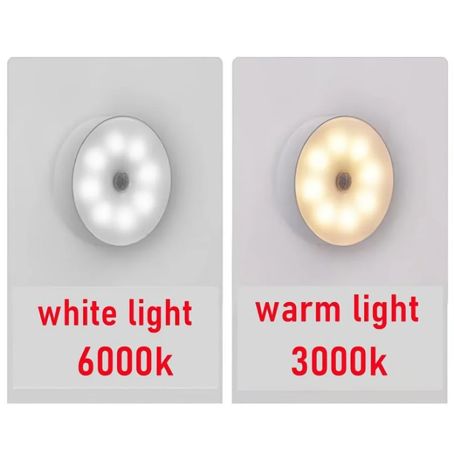 Luz LED con Sensor de movimiento, lámpara nocturna USB con interruptor, luces inductoras recargables para cocina, escaleras, pasillo, armario y dormitorio
