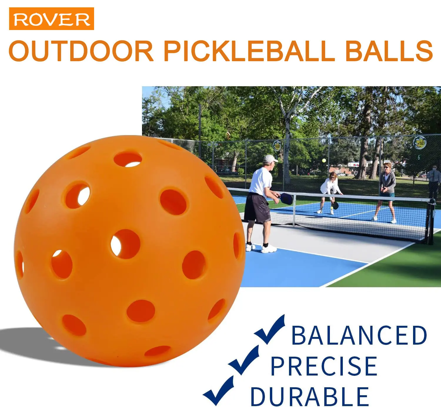 Pickleball 74 มม.ทนทาน 40 หลุมกลางแจ้ง 6/12/24Pcs Pickleballs 26g กลางแจ้งสําหรับการแข่งขัน Pickleball แพ็ค Pickleballs