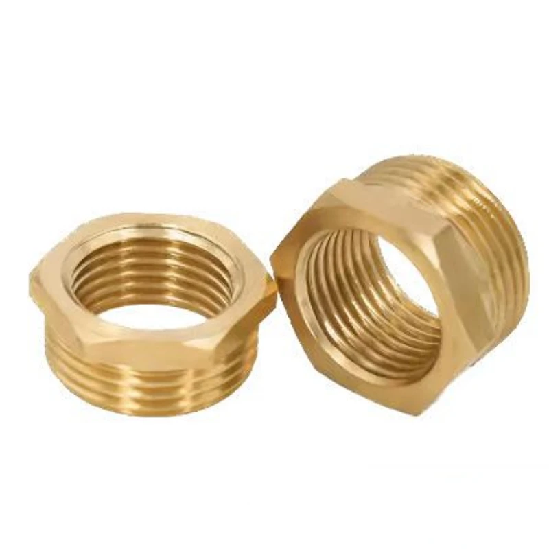 Encaixe de tubulação redutor de bucha hexagonal de latão 1/8 1/4 3/8 1/2 3/4 F para M com rosca reduzindo conector de acoplador de adaptador de gás de água de cobre