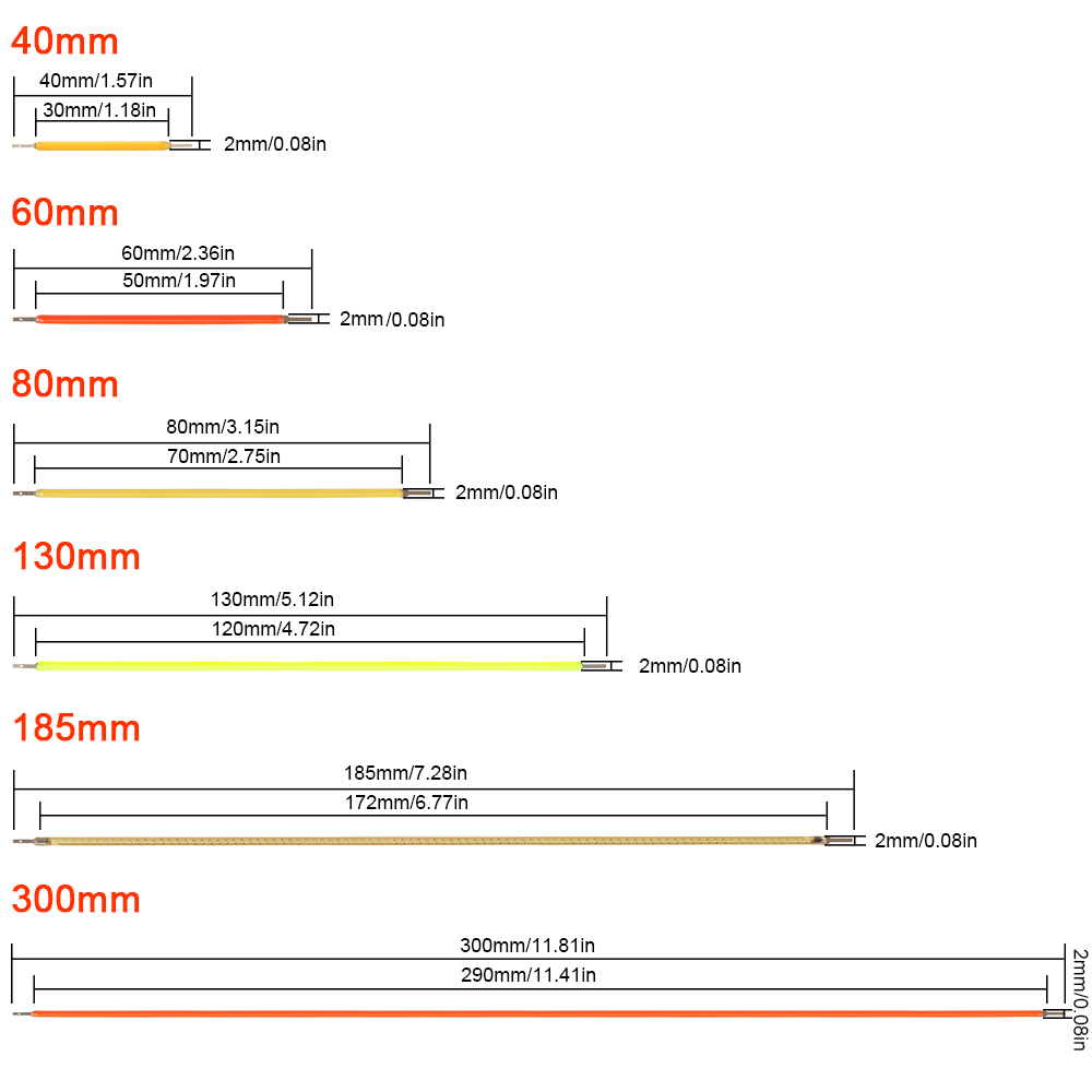 2mm Flexible LED filament 3V/12V/24V For DIY Edison Bulb 1200mm 600mm 30mm Purple Pink Blue Red Warm White